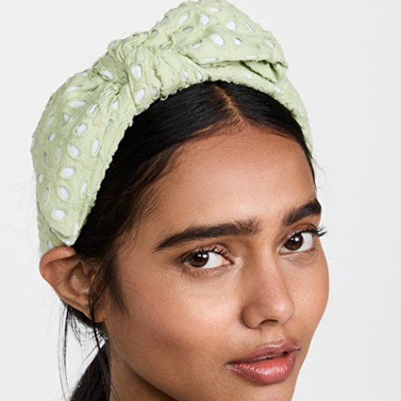 LELE SADOUGHI Sage Eyelet Holly Bow Headband main image 5